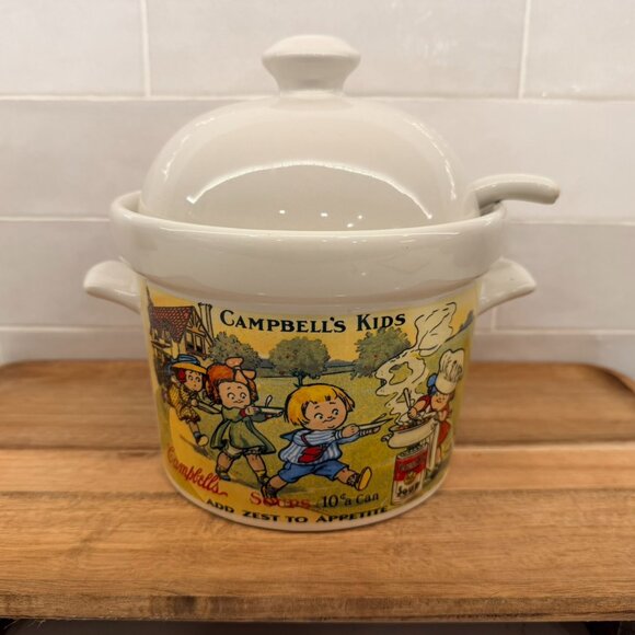 Vintage 1996 Campbell’s Kids Soup Tureen with Lid and Ladle Advertising - Picture 1 of 9